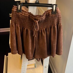 Brown Suede Mini Skirt